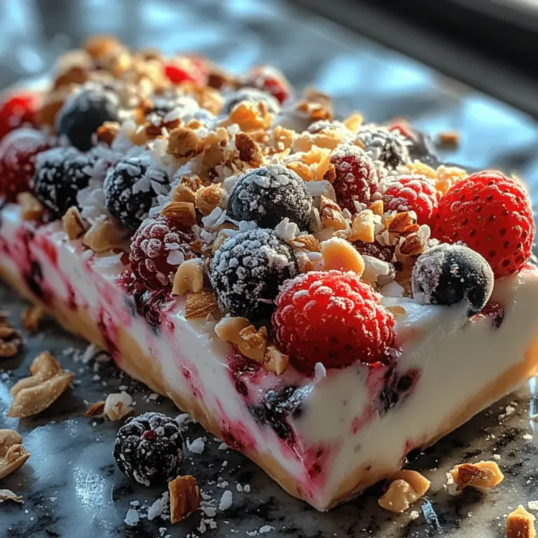 As the temperature rises and the sun shines brighter, nothing quite compares to the allure of a refreshing treat that not only tantalizes the taste buds but also nourishes the body. Enter fruity frozen yogurt bark—a delightful, guilt-free dessert that seamlessly marries health and indulgence. This innovative dessert is perfect for warm weather, offering a cool burst of flavor in every bite. Its versatility allows for endless combinations of fruits and toppings, making it a favorite among those seeking a quick, nutritious snack or a light dessert that satisfies cravings without the guilt.