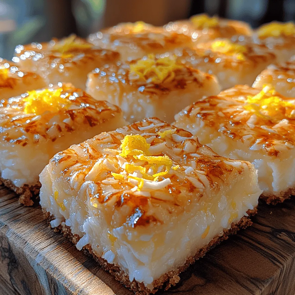 If you’re on the lookout for a dessert that perfectly balances sweetness and zest, look no further than Zesty Coconut Bliss Squares. This delightful treat combines the tropical flavor of coconut with the bright, invigorating taste of lemon, creating a flavor profile that is both refreshing and indulgent. With the rise of health-conscious eating, these bliss squares are a perfect fit for anyone looking to satisfy their sweet tooth without compromising on nutrition or dietary preferences.
