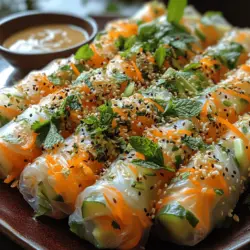 As the sun shines brightly and temperatures rise, the craving for light, refreshing meals becomes ever more prominent. One delightful dish that perfectly embodies the essence of summer is the Fresh & Crunchy Summer Veggie Rice Paper Rolls. These vibrant rolls are not only a feast for the eyes but also a celebration of fresh, seasonal produce, making them an ideal choice for hot days when cooking feels too laborious. Wrapped in delicate rice paper, these rolls are bursting with the flavors of fresh vegetables and aromatic herbs, creating a wholesome and satisfying meal or snack.