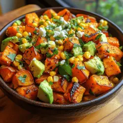 If you're looking for a refreshing and nutritious dish that bursts with flavor and color, the Vibrant Roasted Sweet Potato Corn Salad is the perfect choice. This salad is not only visually stunning but is also packed with wholesome ingredients that contribute to a well-rounded meal. The combination of roasted sweet potatoes and sweet corn creates a delightful contrast in textures, while the fresh vegetables add crunch and brightness. Whether enjoyed as a main dish or a side, this salad is sure to impress.