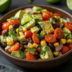If you are seeking a salad that bursts with flavor and is packed with nutrition, look no further than the Zesty Avocado Corn Black Bean Salad. This vibrant dish combines the richness of ripe avocados with the sweetness of corn and the hearty goodness of black beans, making it a wholesome choice for any meal. Whether you serve it as a refreshing side dish at a summer barbecue or enjoy it as a light main course, this salad is incredibly versatile and sure to please any palate.