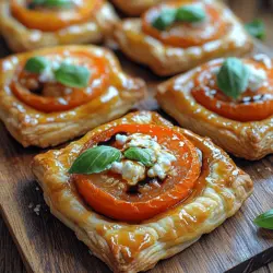 Exploring the delightful world of appetizers can lead to discovering vibrant flavors and textures that elevate any gathering. Among the myriad options available, Cherry Tomato Puff Tartlets stand out as a stunning choice that marries taste with aesthetic appeal. These tartlets combine the natural sweetness of cherry tomatoes with the creamy tang of goat cheese, all encased in a flaky, buttery puff pastry. The result is a dish that is not only pleasing to the palate but also a feast for the eyes, making it an ideal offering for parties, picnics, or simply a cozy night in.
