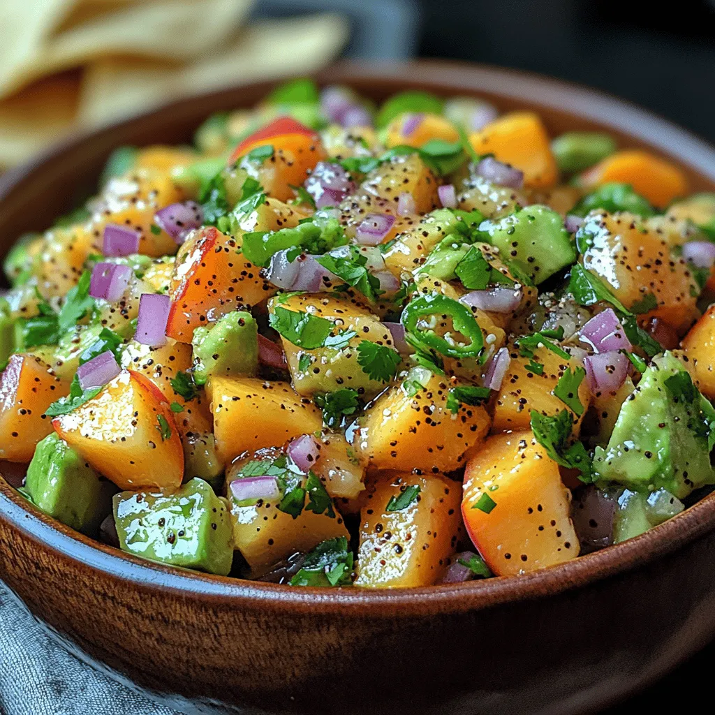 At the heart of this salsa are two star ingredients: ripe peaches and creamy avocados.