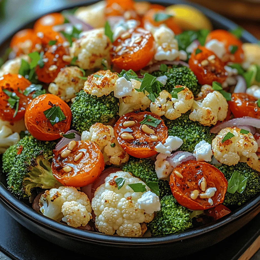 If you're on the lookout for a dish that combines vibrant colors, delightful textures, and exceptional health benefits, look no further than the Vibrant Roasted Broccoli and Cauliflower Salad. This salad is not just visually appealing; it is a celebration of flavors that brings together the earthy notes of roasted vegetables and the crunch of fresh toppings. Ideal for a quick lunch, as a side for dinner, or a show-stopping centerpiece at potlucks and gatherings, this salad offers versatility that suits any occasion.