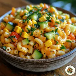 As the warm rays of summer shine down and outdoor gatherings become the norm, a dish that captures the essence of this vibrant season is the Sunny Sweet Corn Macaroni Salad. This delightful salad is not only a feast for the eyes, with its colorful assortment of fresh vegetables, but it also tantalizes the taste buds with its combination of creamy dressing and sweet corn. Whether you’re hosting a picnic, throwing a barbecue, or attending a potluck, this salad is the perfect side dish that’s both easy to prepare and sure to please a crowd.