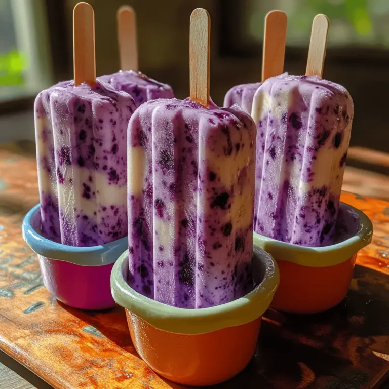 As the sun blazes overhead and summer days stretch long, there’s nothing quite like the refreshing taste of a homemade popsicle. If you’re looking for a delightful way to cool down, the Frozen Bliss: Blueberry Banana Popsicles are an excellent choice. This simple yet flavorful recipe combines the natural sweetness of ripe bananas and the tartness of fresh blueberries, creating a vibrant treat that’s perfect for all ages. Ideal for a sunny afternoon or a cozy movie night, these popsicles deliver a burst of fruity goodness along with the health benefits of their wholesome ingredients.