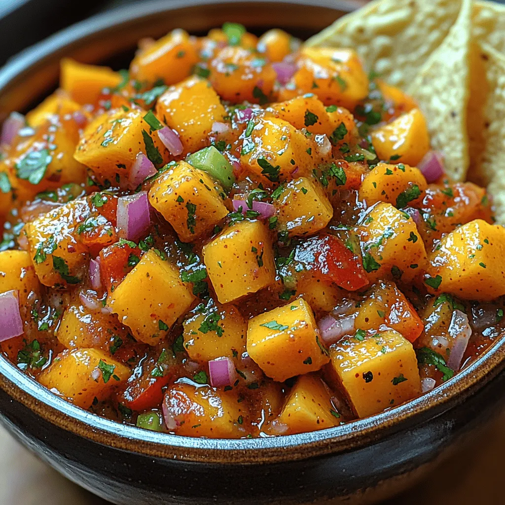 Welcome to the world of vibrant flavors with the Tropical Twist Mango Salsa! This delightful recipe brings together the sweetness of ripe mangoes, the crunch of fresh vegetables, and the zesty tang of lime juice, resulting in a refreshing salsa that can elevate any meal or gathering. Imagine a sunny day, a backyard barbecue, or a festive get-together where this salsa dazzles on the table, adding a lively touch to your culinary offerings.