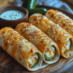 Crunchy jalapeño popper wraps are an exciting twist on a beloved classic, combining the fiery kick of jalapeños with the rich, creamy goodness of cheese in a convenient, hand-held format. This recipe takes the traditional jalapeño popper—often served as an appetizer or snack—and elevates it into a satisfying wrap that is perfect for any occasion. Whether you're hosting a lively party, gearing up for game day, or simply looking to spice up a weeknight dinner, these wraps offer a unique blend of flavors and textures that are sure to please a crowd.