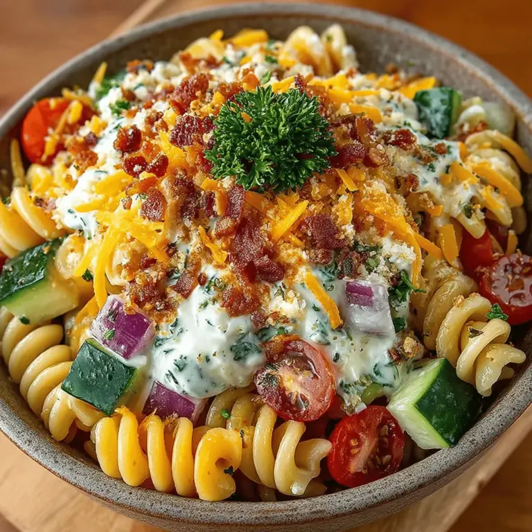 Pasta salads have carved a niche for themselves in the culinary landscape, celebrated for their versatility and appeal across a variety of occasions. Whether served at summer barbecues, family gatherings, or as a quick meal option, they offer a delightful combination of flavors and textures that can cater to any palate. Among the myriad of pasta salad recipes, Ranchy Delight Pasta Salad stands out with its unique blend of creamy ranch dressing, fresh vegetables, and hearty pasta, making it an ideal choice for those seeking a refreshing yet satisfying dish.