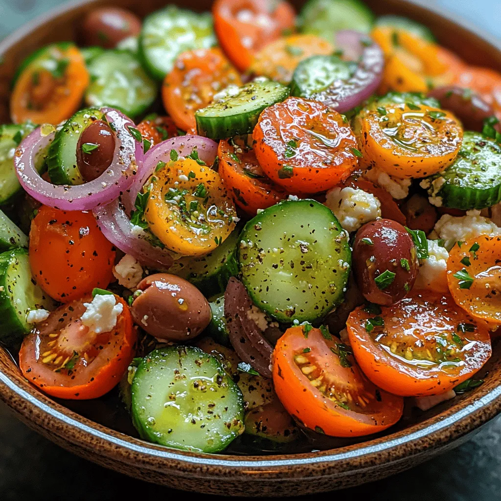 The Mediterranean diet is renowned for its numerous health benefits, encompassing a wide array of delicious foods that are both nourishing and satisfying. Rich in vegetables, fruits, whole grains, and healthy fats, this dietary approach has been linked to lower rates of chronic diseases, improved heart health, and enhanced longevity. One standout dish that perfectly embodies the essence of this vibrant cuisine is the Zesty Greek Cucumber Tomato Salad. This fresh, colorful salad not only pleases the palate but also showcases the wholesome ingredients that make the Mediterranean diet so appealing.