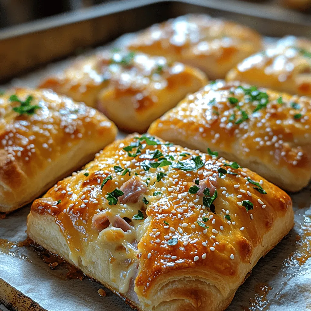 Savory Ham and Cheese Crescent Rolls Delight is a delightful dish that effortlessly combines convenience, flavor, and versatility. These mouthwatering rolls are not just a treat for the taste buds; they are a culinary experience that brings warmth and comfort to any occasion. Whether served as appetizers at a party, a quick snack for the family, or a delightful addition to a brunch spread, these crescent rolls are sure to impress. Their golden-brown exterior, flaky texture, and savory filling make them a favorite among both kids and adults alike.