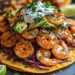 Garlic Chili Butter Shrimp Tostadas Recipe