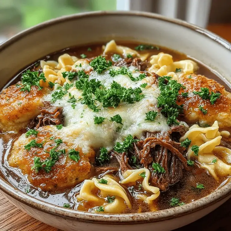 When it comes to comfort food, few dishes rival the rich, savory allure of French Onion Beef & Noodles. This hearty meal combines tender beef, caramelized onions, and soft egg noodles, all simmered together in a slow cooker to create a symphony of flavors that warms the soul. The beauty of this dish lies not only in its taste but also in its convenience—allowing you to set it and forget it while the slow cooker works its magic.