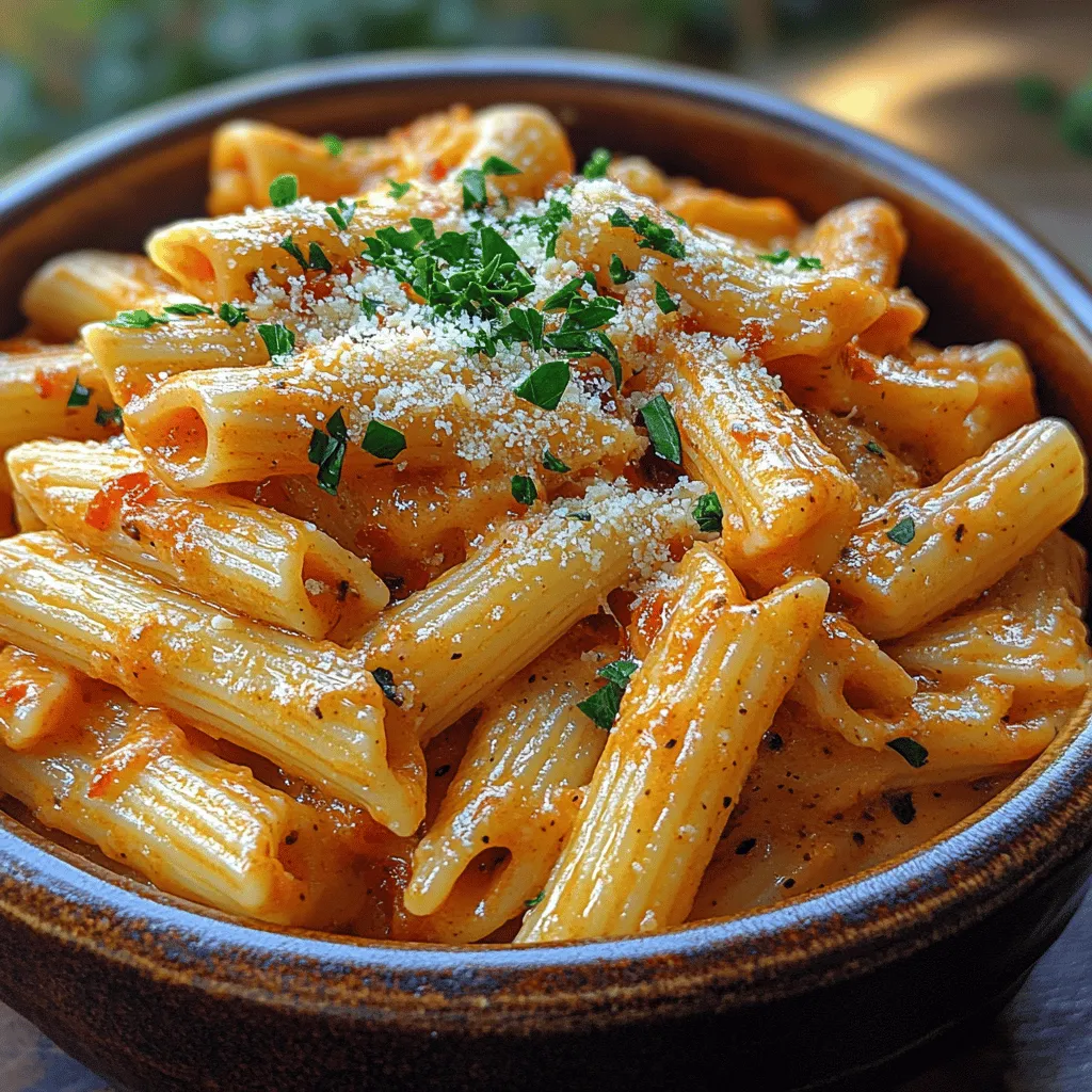 Creamy Roasted Red Pepper Penne is a dish that beautifully combines the rich flavors of roasted red peppers with the comforting texture of penne pasta. This dish not only tantalizes your taste buds but also offers a vibrant splash of color that makes it a standout on any dining table. The creamy sauce, infused with roasted peppers, is a testament to the creative versatility of pasta dishes that have become staples in homes around the world.