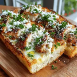 Grilled Chicken Alfredo Flatbread is a delightful dish that seamlessly marries the rich, creamy flavors of Alfredo sauce with the smoky goodness of grilled chicken, all elegantly presented atop a perfectly crispy flatbread. This dish stands out not only for its delicious taste but also for its versatility and ease of preparation. Whether you're looking for a quick weeknight dinner or an impressive dish to serve at your next gathering, this flatbread recipe fits the bill. With a total preparation time of just 20 minutes, you can have a satisfying meal ready to serve, making it an excellent option for busy individuals and families alike.