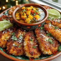 When it comes to culinary delights that transport you to sun-soaked beaches, few dishes can compete with our Tropical Crunch Bliss: Crispy Coconut Chicken with Chili Mango Dip. This vibrant dish combines the enticing flavors of the tropics with a satisfying crunch that makes it an instant favorite. The crispy coconut chicken is not just an appetizer; it’s a centerpiece that invites conversation and compliments at any gathering. Whether you’re hosting a backyard barbecue, planning a festive party, or enjoying a cozy family meal, this recipe offers a delightful blend of sweet, spicy, and crunchy notes that will tantalize your taste buds.