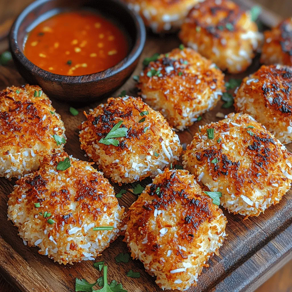 Crispy Coconut Chicken Bites are a delightful fusion of flavors and textures that have garnered a loyal following among food enthusiasts. This dish offers a tantalizing combination of juicy, tender chicken enveloped in a golden, crunchy coating that’s both satisfying and indulgent. Whether served as a mouthwatering appetizer, a fun snack for game day, or as a unique main course paired with a refreshing salad, these chicken bites are sure to impress at any gathering.
