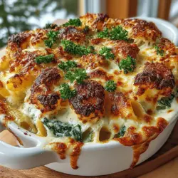 Cheesy Spinach Bliss Baked Penne