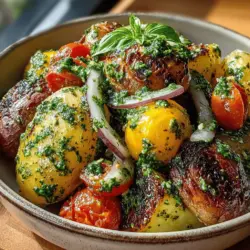 Basil Pesto Potato Salad is a vibrant dish that marries the creaminess of baby potatoes with the aromatic flavors of fresh basil pesto. This delightful salad is not only a feast for the eyes with its lush green hues and colorful accents but also a celebration of taste that boasts a perfect balance of textures and flavors. Whether you're hosting a summer barbecue, packing a picnic for a day in the park, or serving family and friends at a gathering, this dish is versatile enough to shine on any table.