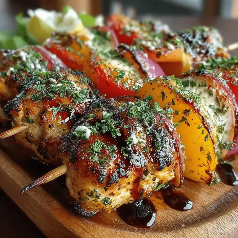 As the sun shines brighter and the days grow longer, the allure of summer gatherings becomes irresistible. Among the myriad of dishes that can grace your barbecue table, Grilled Chicken & Peach Skewers stand out as a vibrant and delicious option. This recipe not only offers an eye-catching presentation with its colorful ingredients but also masterfully combines the savory richness of chicken with the sweet, juicy essence of peaches. The result is a dish that is sure to impress your guests, making it a perfect choice for summer cookouts, family dinners, or a healthy weeknight meal.