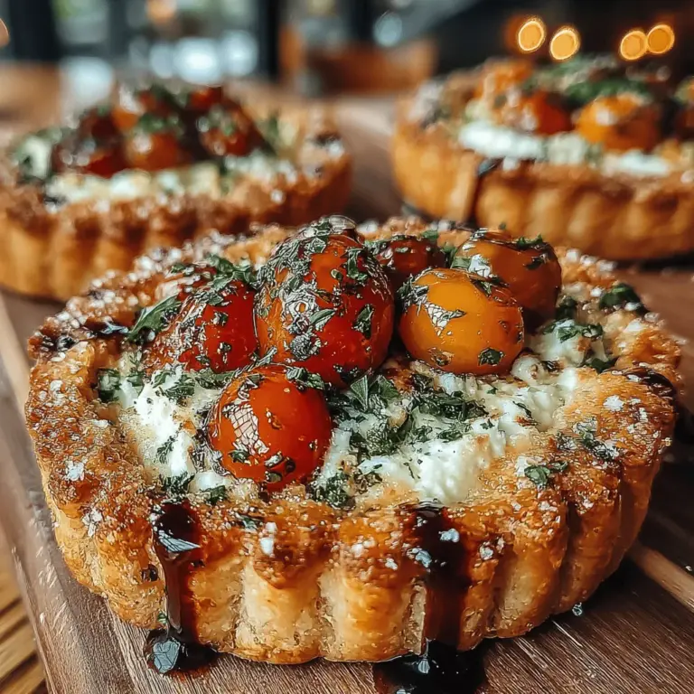 In the world of appetizers, few dishes can match the charm and flavor of galettes. These rustic, open-faced pastries are not only a feast for the eyes, but they also offer a delightful blend of textures and tastes. Galettes have their roots in French cuisine, where they are traditionally made as a free-form tart, often filled with seasonal ingredients. Their versatility allows for both sweet and savory interpretations, making them a favorite among chefs and home cooks alike. Our Herbed Ricotta Tomato Galette Bites elevate traditional flavors with creamy ricotta, fresh herbs, and juicy tomatoes, transforming these simple ingredients into an exquisite addition to any gathering. With their flaky crust and vibrant filling, these galette bites are sure to impress guests at your next party or family meal.