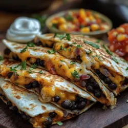 Quesadillas are a staple in Mexican cuisine, known for their versatility and ease of preparation. Among the many variations, Smoky Black Bean Quesadillas stand out for their rich, layered flavors and satisfying texture. Originating from the heart of Mexico, quesadillas traditionally consist of tortillas filled with cheese and other ingredients, cooked until crispy. The addition of smoky black beans not only enhances the dish’s flavor profile but also introduces a hearty, plant-based protein, making it a beloved choice for vegetarians and meat-lovers alike.