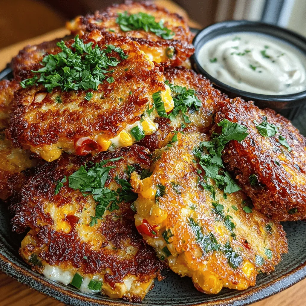 Sunny Corn Fritters are a delightful addition to any culinary repertoire, celebrated for their crispy texture and vibrant flavor. These fritters, made primarily from corn, offer a unique combination of sweetness and savory goodness that can elevate any meal or snack time. Whether you're serving them as a side dish during a family gathering, a standout appetizer for your next party, or even as a light main course, corn fritters are sure to impress. What makes them even more appealing is their simplicity; with just a handful of fresh ingredients and minimal preparation time, you can whip up a batch that will leave everyone asking for seconds.