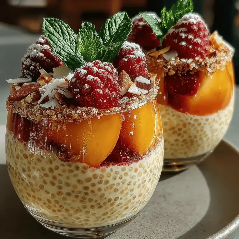 Peach Melba Chia Pudding is a delightful and nutritious dessert that beautifully marries the classic flavors of peaches and raspberries with the health benefits of chia seeds. As an alternative to traditional sweets, this recipe offers a guilt-free indulgence that caters to the health-conscious dessert lover. The creamy texture of chia pudding, combined with the vibrant sweetness of ripe peaches and the tartness of fresh raspberries, creates a refreshing treat perfect for any time of day.