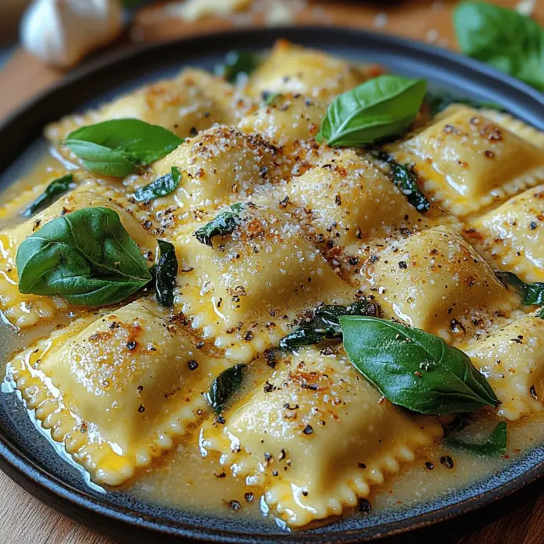 When it comes to Italian cuisine, few dishes evoke the comfort and richness of homemade pasta. One standout recipe that encapsulates these qualities is Garlicky Delight Ravioli. This creamy, garlic-infused spinach ravioli is a delightful culinary masterpiece that’s perfect for any occasion, whether you’re hosting a family dinner, celebrating a special gathering, or enjoying a cozy night in. The combination of fresh ingredients and bold flavors makes this dish not only satisfying but also an impressive addition to your culinary repertoire.