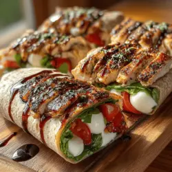 In the fast-paced world we live in, finding meals that are both quick to prepare and packed with flavor can be a challenge. Enter Caprese Chicken Wraps—a delightful fusion of the classic Caprese salad and grilled chicken, all conveniently nestled in a wholesome whole wheat tortilla. This dish is a celebration of fresh ingredients and vibrant flavors, making it an ideal choice for lunch, dinner, or even a satisfying snack. With easy preparation and an explosion of taste in every bite, these wraps are sure to become a staple in your meal rotation.