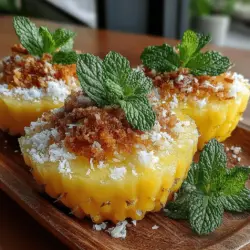 As the temperatures rise and the sun shines brighter, nothing quite embodies the essence of summer like the Tropical Breeze Frozen Coconut Pineapple Cups. This delightful dessert not only captivates the eye with its vibrant colors but also tantalizes the taste buds with its refreshing tropical flavors. Imagine a perfect blend of sweet, sun-kissed pineapple and rich, creamy coconut, all served in a charming cup made from the pineapple itself. It’s a dessert that transports you to a beachside paradise, making it an ideal treat for summer gatherings, parties, or simply a midweek indulgence.