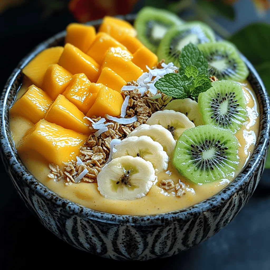 Smoothie bowls have taken the breakfast scene by storm, offering a deliciously healthy alternative to traditional options. These vibrant, thick blends of fruits and other nutritious ingredients are not only satisfying but also visually stunning, often topped with a variety of colorful toppings. The Tropical Bliss Smoothie Bowl whisks you away to a sun-soaked paradise with its refreshing combination of tropical fruits. Imagine starting your day with a bowl bursting with the flavors of mango, kiwi, and banana, or enjoying it as a satisfying snack or dessert.