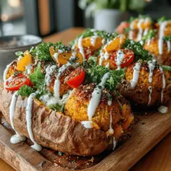 Crispy Falafel Stuffed Sweet Potatoes Recipe