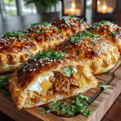 Sticky Pineapple Chicken Puff Pockets Recipe