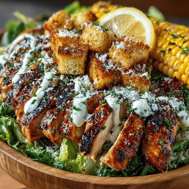 When the temperatures rise and the sun shines brighter, there's nothing quite like a refreshing meal to invigorate your taste buds. Enter the Grilled Chicken & Corn Caesar Salad, a vibrant dish that combines the robust flavors of grilled chicken with the sweetness of fresh corn, all nestled atop crisp romaine lettuce. This recipe is a perfect embodiment of summer dining, offering a delightful balance of nutrition and taste. Its appeal lies not only in its aesthetic presentation but also in how it allows you to enjoy the classic Caesar salad in a new, exciting way.