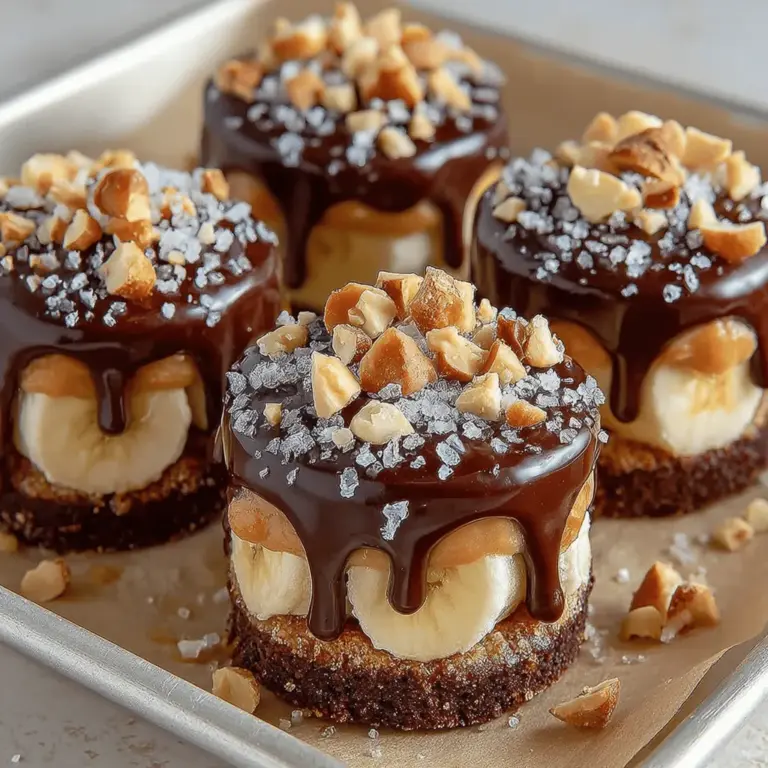If you're on the hunt for a dessert that marries indulgence with health, look no further than Frozen Banana Snickers Bites. This delightful treat offers a mouthwatering combination of flavors and textures, making it the perfect wholesome dessert for any occasion. Imagine the creamy sweetness of ripe bananas paired with rich peanut or almond butter, all enveloped in a luscious chocolate coating and finished with a sprinkle of crunchy peanuts and sea salt. Not only is this recipe a fantastic way to satisfy your sweet tooth, but it also aligns with various dietary preferences, including vegan and gluten-free options.