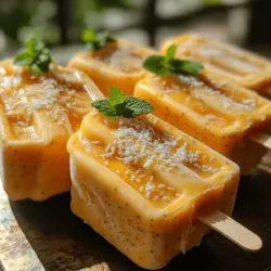 As summer rolls in with its sweltering heat, the search for the perfect cool treat begins. While ice cream and traditional frozen desserts often come to mind, a healthier and equally delightful alternative emerges: Tropical Bliss Mango Yogurt Popsicles. This refreshing treat not only satisfies your sweet cravings but also provides a burst of nutrients, thanks to its wholesome ingredients. Imagine sinking your teeth into a creamy, fruity popsicle that combines the tropical sweetness of ripe mangoes, the richness of Greek yogurt, and a subtle hint of coconut — it’s a culinary escape to an island paradise, all from the comfort of your home.