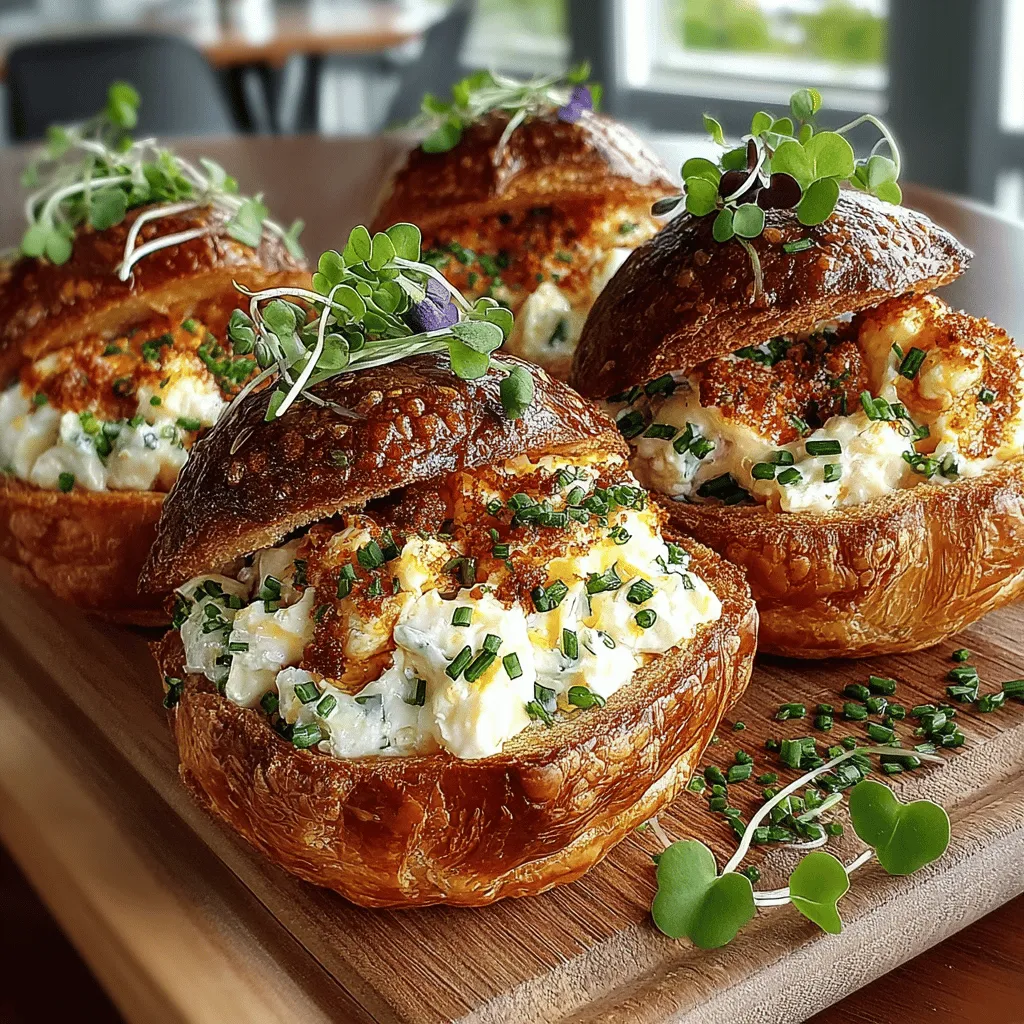 In the realm of quick and delightful snacks, Mini Egg Salad Puff Sandwiches emerge as a versatile and crowd-pleasing option. Whether you're hosting a brunch, planning a party, or simply seeking a light lunch, these mini sandwiches seamlessly blend the rich flavors of a classic egg salad with the flaky texture of puff pastry. The beauty of this recipe lies not only in its taste but also in its simplicity; with just a handful of ingredients and straightforward preparation steps, you can create a dish that is both visually appealing and utterly delicious. In this article, we will guide you through the process of making these delightful treats, detailing every step and ingredient for your culinary success.