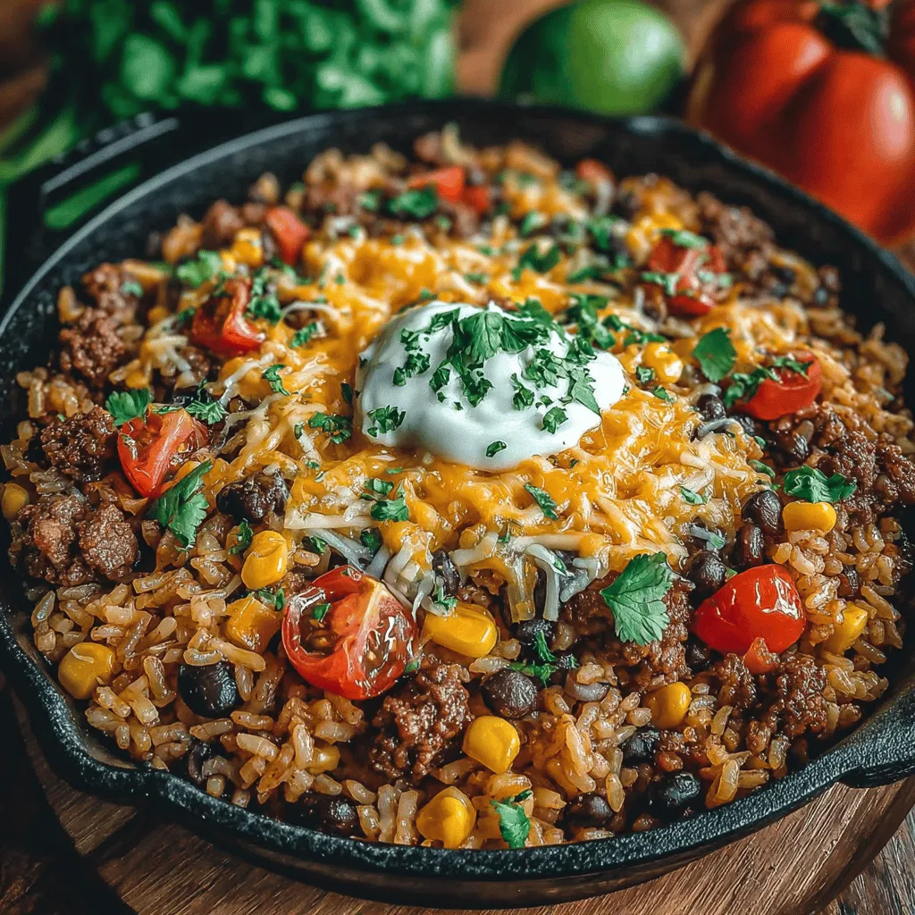 In the realm of quick and delicious meals, One-Pot Taco Rice and Beans Delight stands out as a hearty, flavorful option that's perfect for busy weeknights or a cozy family gathering. This dish combines the comforting elements of rice, beans, and protein, all infused with zesty taco seasonings that make every bite a celebration of flavors. The beauty of this recipe lies not only in its taste but also in its simplicity; it is designed to be easy to prepare, making it ideal for anyone from novice cooks to seasoned kitchen veterans. Whether you're feeding a family or meal prepping for the week, One-Pot Taco Rice and Beans Delight is a dish that caters to your needs while promising satisfaction.