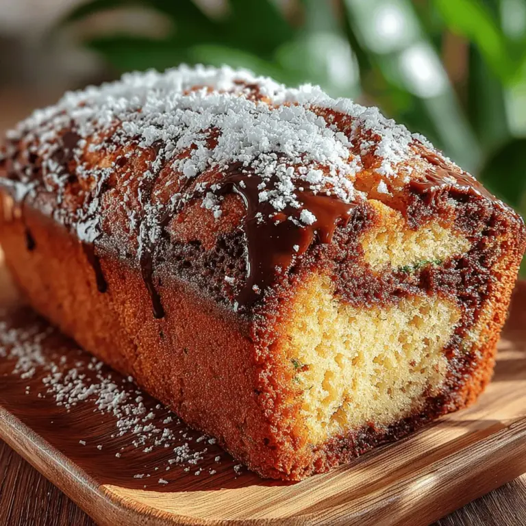 The Zucchini Chocolate Marble Loaf is a delightful blend of flavors that marries the richness of chocolate with the subtle earthiness of zucchini. This recipe is not just about indulgence; it also offers a nutritious twist to your typical sweet loaf. Zucchini, often associated with savory dishes, takes center stage in this sweet creation, transforming it into a moist, flavorful treat that can be enjoyed at breakfast or as a dessert. With its striking marbled appearance and decadent taste, this loaf is perfect for impressing family and friends or simply savoring on your own.