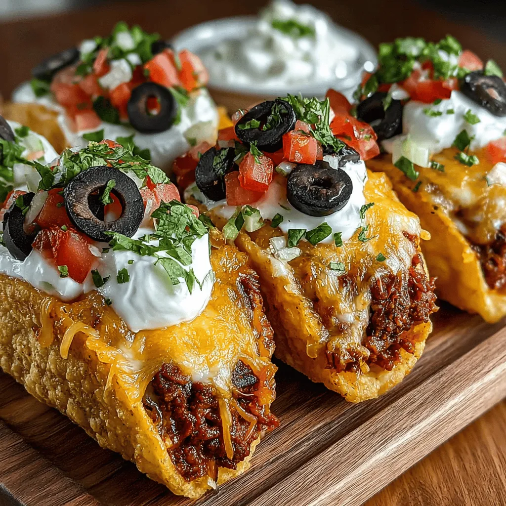 If you're looking for a delightful and crowd-pleasing recipe, look no further than Cheesy Delight Mini Taco Shells. This fun and mouthwatering dish combines the rich flavors of cheese with a medley of spices, resulting in a savory treat that’s sure to be a hit at any gathering. Whether you’re planning a casual family dinner, hosting a game day party, or throwing a festive celebration, these mini taco shells make for the perfect appetizer or snack. Their bite-sized nature allows guests to indulge without overdoing it, making them a fantastic option for social settings.