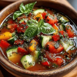 Balsamic Vinaigrette Soup is a refreshing and creative twist on traditional soup recipes, combining the vibrant flavors of fresh vegetables with the tangy richness of balsamic vinegar. At first glance, it may seem unconventional to use vinaigrette as a base for soup, but this innovative recipe showcases how culinary boundaries can be pushed to create delightful dishes that excite the palate. The bright, zesty notes of balsamic vinegar not only elevate the overall flavor profile of the soup but also lend it a unique character that is both comforting and invigorating.