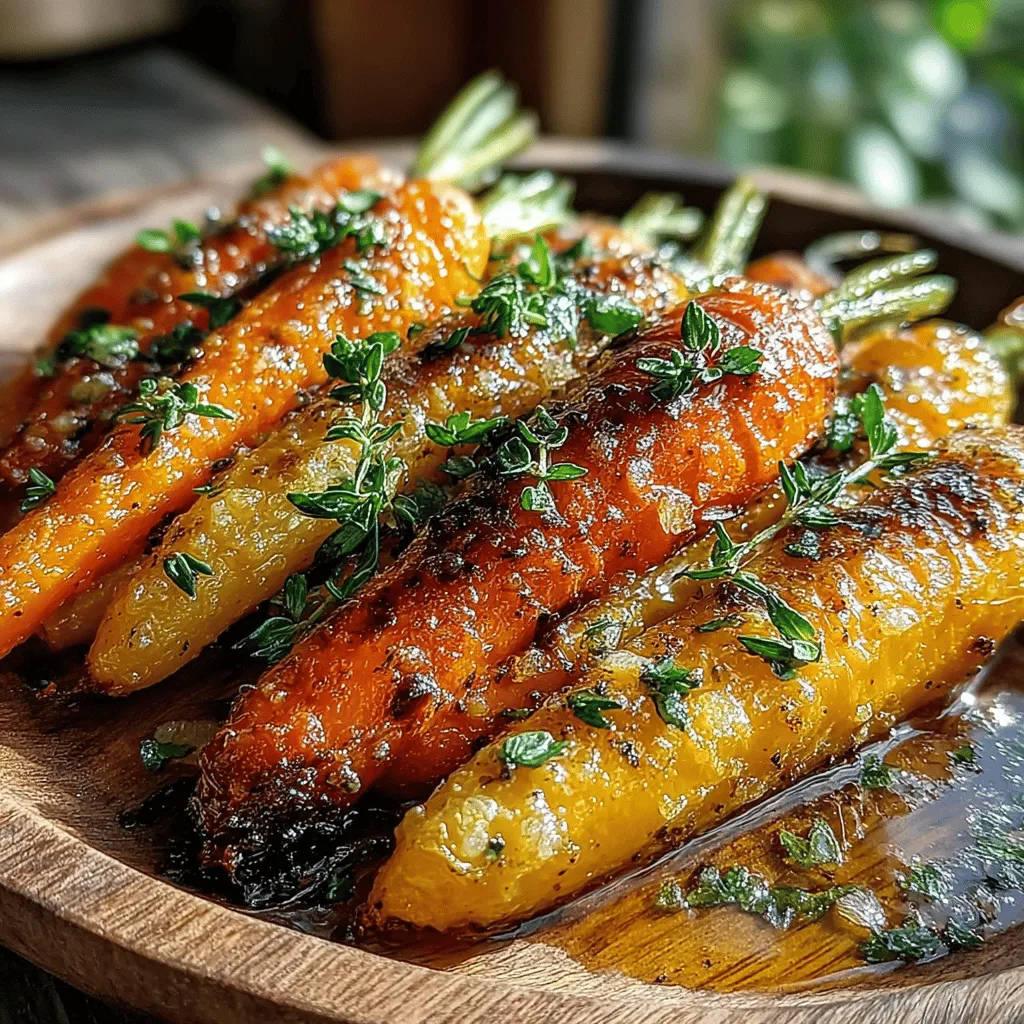 Sweet Thyme Honey Roasted Carrots is a delightful dish that effortlessly combines the natural sweetness of carrots with the aromatic allure of thyme and honey. This recipe is not only visually appealing, showcasing vibrant orange and green hues, but it also offers a harmonious blend of flavors that can elevate any meal. Whether served as a side dish for a family dinner or a centerpiece for a festive gathering, these roasted carrots are sure to impress.