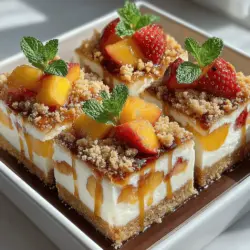 In recent years, frozen yogurt desserts have surged in popularity, capturing the hearts of dessert lovers looking for a delicious yet healthier alternative to traditional ice cream. These delightful treats not only satisfy sweet cravings but also offer a lighter option that can be enjoyed guilt-free. Among the many creative recipes that showcase this trend, Frozen Yogurt Peach Pie Bars stand out as a particularly refreshing choice, especially during the warm summer months. With the perfect balance of creamy yogurt, ripe peaches, and a crunchy graham cracker crust, these bars are sure to become a favorite in your household.