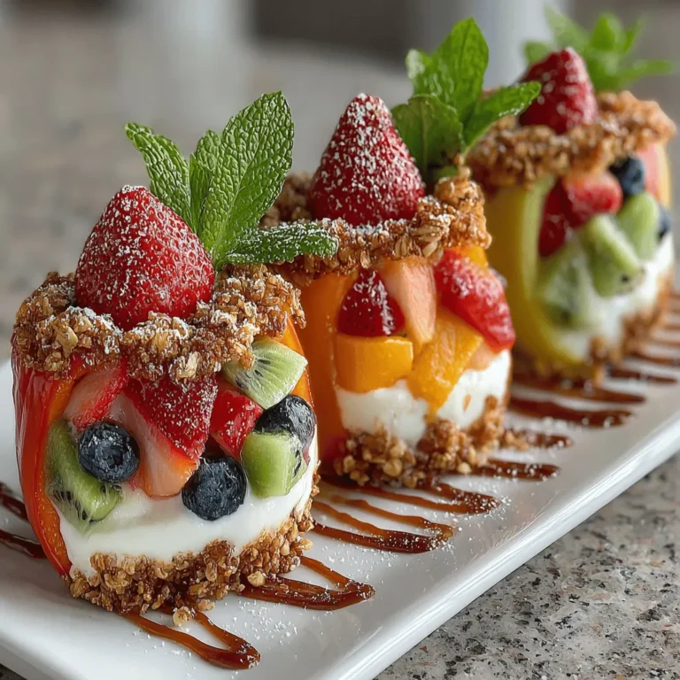 In the realm of culinary creativity, stuffed vegetables have long been celebrated as an innovative and nutritious option, appealing to both adults and children alike. From savory mixtures of grains and proteins to sweet and fruity concoctions, the versatility of stuffed vegetables knows no bounds. Today, we introduce a delightful twist on this concept: Stuffed Fruit Pizza Bell Peppers. This playful dessert not only serves as a feast for the eyes but also offers a nutritious and delicious way to enjoy fresh fruits.
