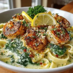 Adding cheese to your garlic butter shrimp with creamy pasta will take the dish to a whole new level. Parmesan cheese is a classic choice due to its nutty flavor and ability to melt beautifully into the sauce, creating a rich and creamy texture. As you sprinkle freshly grated Parmesan into the sauce, it not only enhances the flavor but also adds depth, making each bite indulgent and satisfying. For the best results, opt for high-quality, freshly grated Parmesan rather than pre-packaged options, as it melts more evenly and provides a fresher taste.