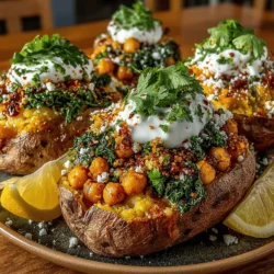In recent years, plant-based meals have surged in popularity, captivating palates and transforming dinner tables across the globe. One dish that embodies the essence of this culinary trend is the Spicy Chickpea and Spinach Stuffed Sweet Potatoes. This recipe beautifully merges the natural sweetness of roasted sweet potatoes with a fiery, nutritious filling made from chickpeas and spinach, creating a balanced meal that’s as hearty as it is healthy. Whether you’re a seasoned vegan or just looking to incorporate more plant-based options into your diet, this dish is sure to impress with its robust flavors and vibrant colors.