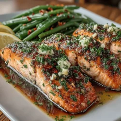 Lemon Zest Baked Salmon with Garlic Green Beans: A Culinary Delight