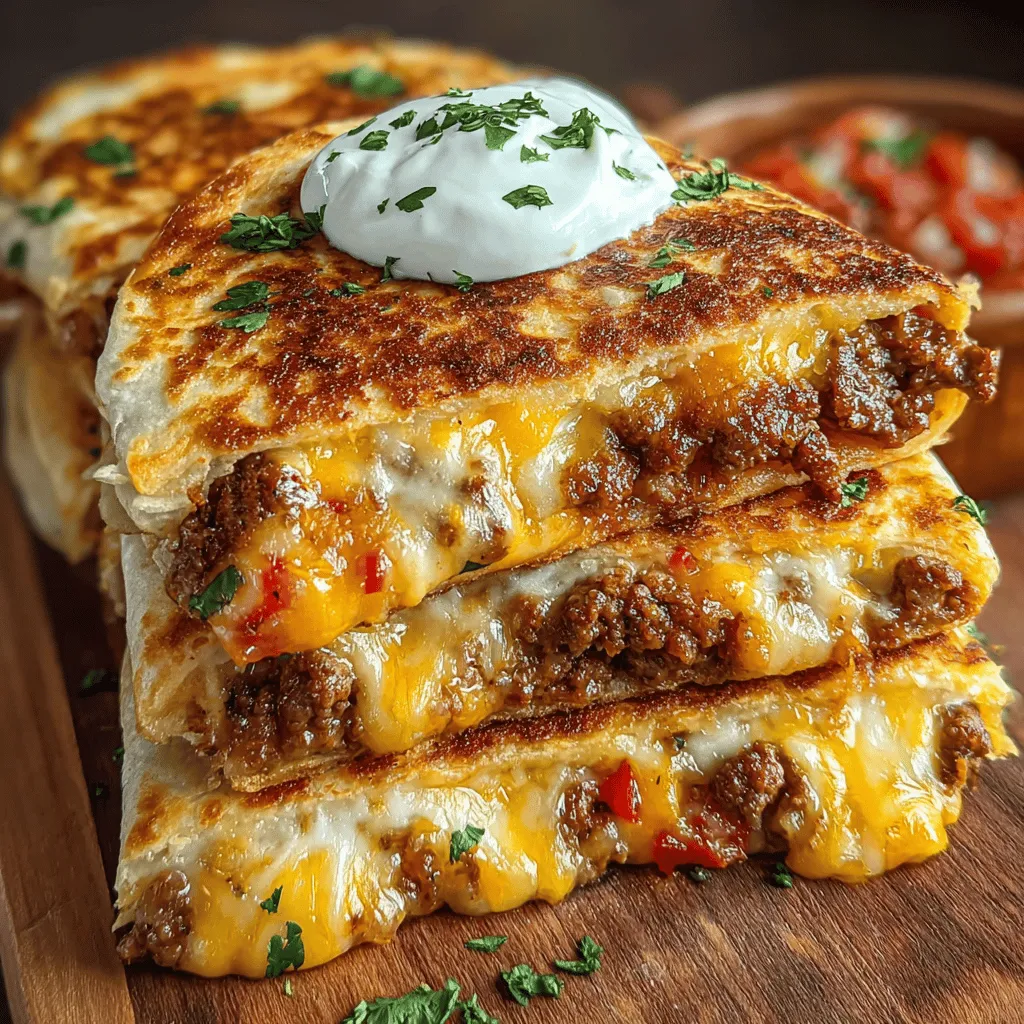 Savory Beef and Cheese Quesadillas Night is more than just a meal; it’s an experience that brings family and friends together over delicious, cheesy goodness. This recipe encapsulates the essence of comfort food, combining seasoned ground beef, sautéed vegetables, and melted cheese, all tucked between crispy flour tortillas. Whether you’re hosting a casual dinner or throwing a lively gathering, these quesadillas are sure to be a hit. As you embark on this culinary adventure, you’ll discover not only how to create this mouthwatering dish but also gain insights into ingredient choices and presentation tips that will elevate your dining experience.