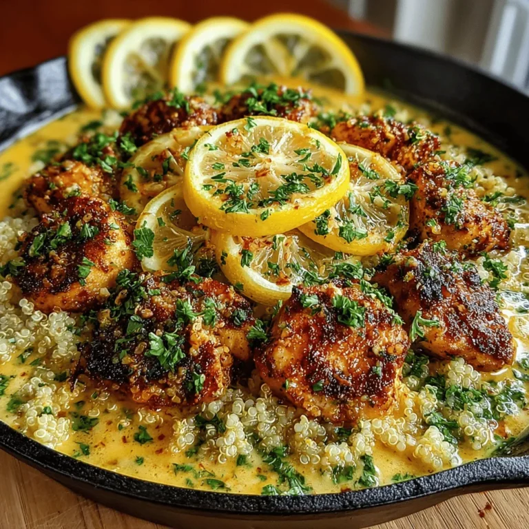 To create the perfect Creamy Lemon Garlic Chicken and Quinoa Skillet, it’s essential to understand the key ingredients and their roles in the recipe.